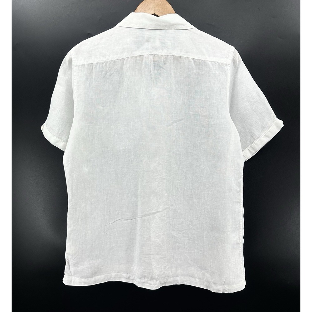 Murano Baird McNutt Women's 100% Linen Shirt M White Coastal Resort HH63 - Picture 3 of 10